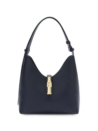 Furla S Goccia Leather Shoulder Bag In Blue