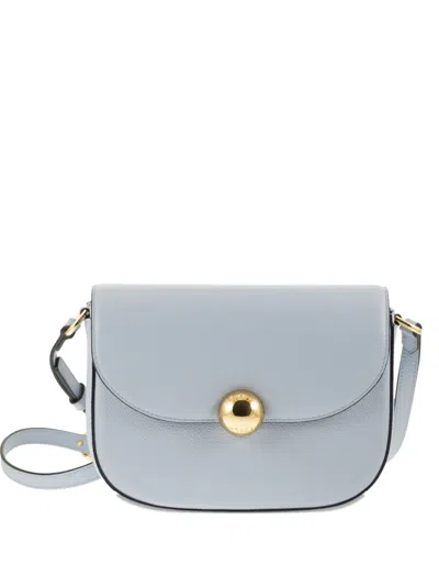 Furla Compact Saddle Design Shoulder Bag With Iconic Logo In Blue