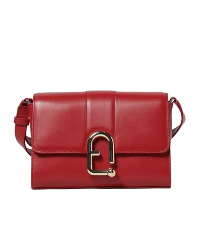 Furla Samll Urban Clasp-detail Leather Satchel In Red