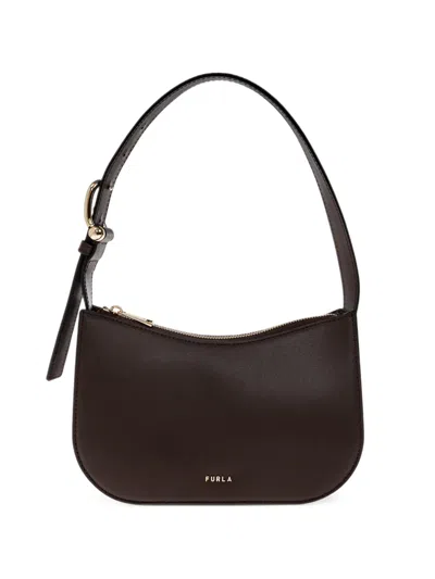 Furla Sara Leather Shoulder Bag In Brown