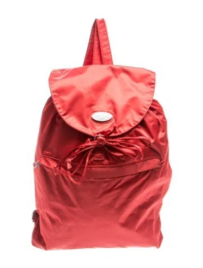 Pre-owned Furla Satin Crossbody Bag In Red