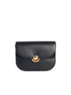 Furla Smooth Black Calf Leather Foldover Top Bag