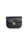 Furla Smooth Black Calf Leather Foldover Top Bag In Black