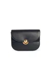Furla Smooth Black Calf Leather Foldover Top Bag In Black