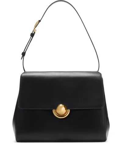 Furla Sfera-clasp Leather Shoulder Bag In Black