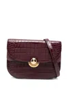 Furla Sfera Crocodile-effect Shoulder Bag In Red