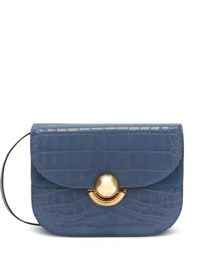 Furla Sfera Crocodile-embossed Cross Body Bag In Blue