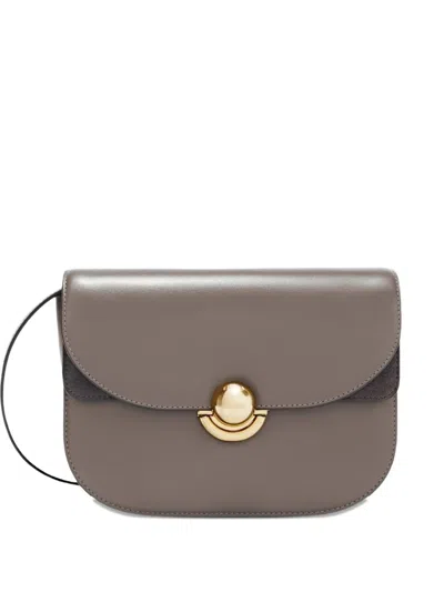 Furla Sfera Curved-flap Cross Body Bag In Gray