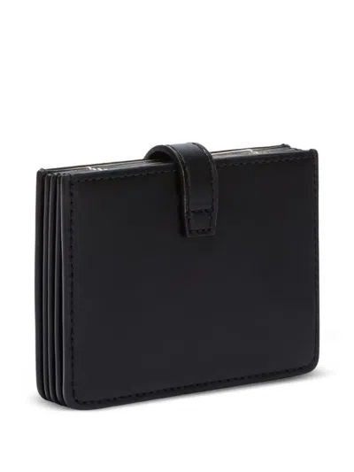 Furla Sfera Leather Button Card Holder In Black