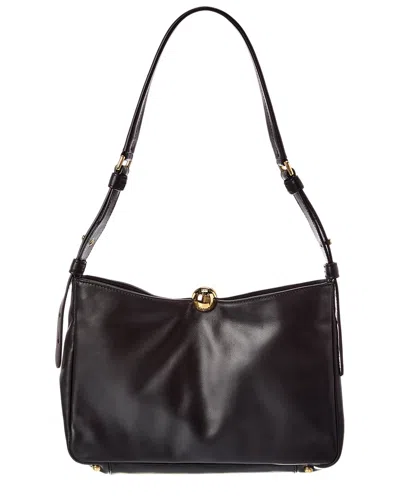 Furla Sfera Leather Shoulder Bag In Black