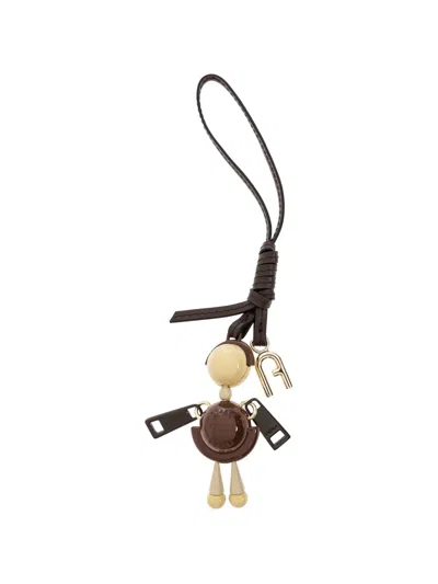 Furla Sfera Leather-strap Bag Charm In Brown