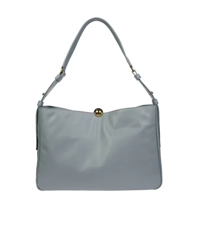 Furla Sfera Logo Debossed Medium Shoulder Bag In Gray