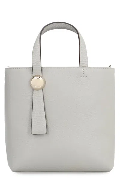 Furla Sfera Logo Engraved Shoulder Bag In Grey