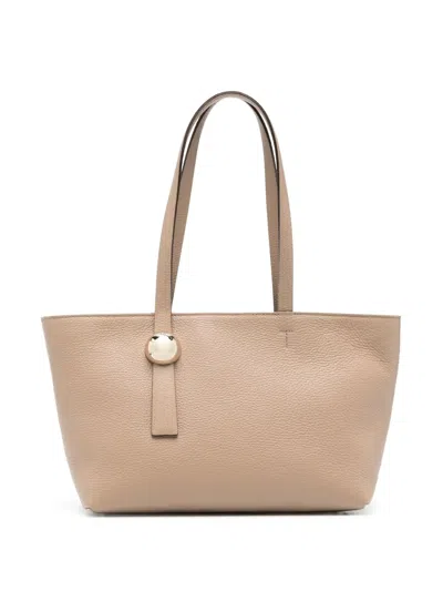 Furla Sfera M Leather Tote Bag In Brown