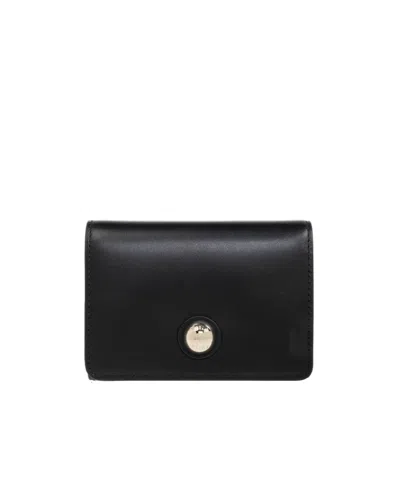 Furla Sfera Compact Wallet Nero Black Soft Calf Leather Woman