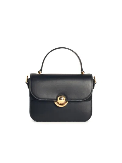 Furla 'sfera' Mini Black Lear Crossbody Bag