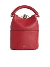 Furla 'sfera' Mini Bucket Bag In Calfskin Azalea In Red