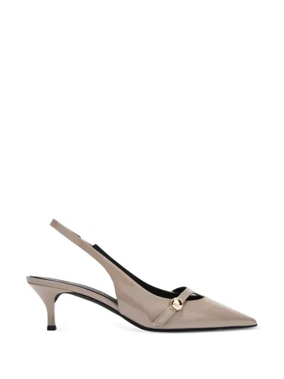 Furla Sfera Patent Leather Sandals In Gray