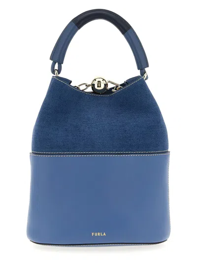 Furla Sfera S Bucket Bag In Blue