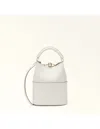 Furla Leather Bucket Bag In White