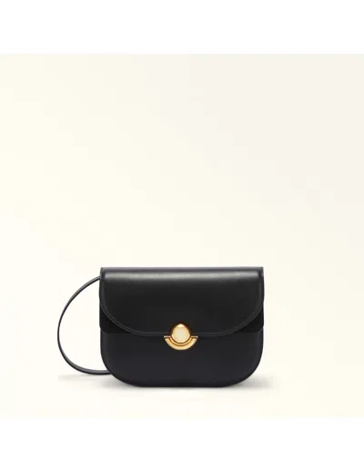 Furla Sfera Black Smooth Leather Shoulder Bag