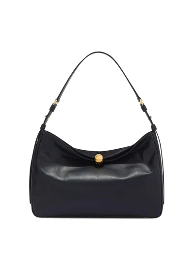 FURLA SFERA SOFT BLACK LEATHER SHOULDER BAG