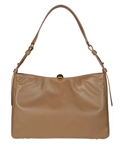 Furla Sfera Soft L Shoulder Bag In Beige