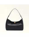 Furla Sfera Soft Black Leather Shoulder Bag In Black