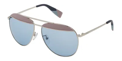 Furla Sfu236 0523 Men's Sunglasses Silver Size 59