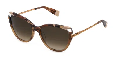 Furla Sfu515v 07ux Women's Sunglasses Tortoiseshell Size 55 In Brown