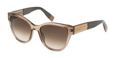 Furla Sfu593 0alv Women's Sunglasses Brown Size 54