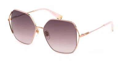 Furla Sfu601 02am Women's Sunglasses Brown Size 58 In Gold