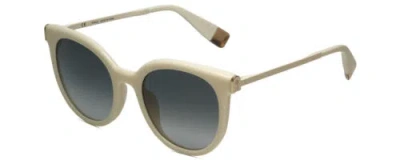 Pre-owned Furla Sfu625-09ff Cat Eye Sunglasses In Cream White Gold/grey Blue Gradient 52mm In Multicolor