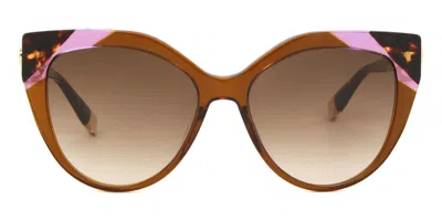 Furla Sfu683 06x5 Women's Sunglasses Orange Size 55 In Multi