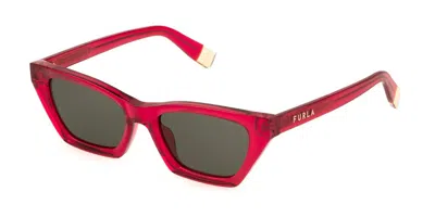 Furla Sfu777v 0768 Women's Sunglasses Red Size 53