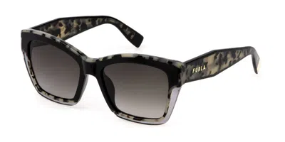 Furla Sfu778v 700y Men's Sunglasses Black Size 55