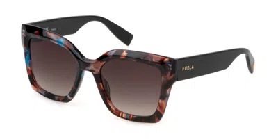 Furla Sfu810 0p61 Men's Sunglasses Tortoiseshell Size 53 In Brown