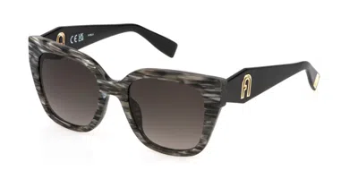 Furla Sfu812 06bz Men's Sunglasses Grey Size 53 In Brown