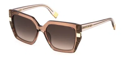 Furla Sfu818 0805 Men's Sunglasses Brown Size 55