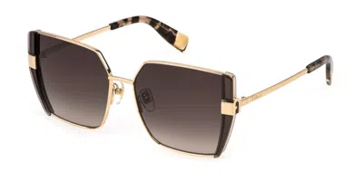 Furla Sfu819 08fc Occhiali Da Sole Oro Per Uomo In Shiny Copper Gold Transparent Brown Lami