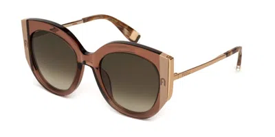 Furla Sfu820 0805 Men's Sunglasses Brown Size 53