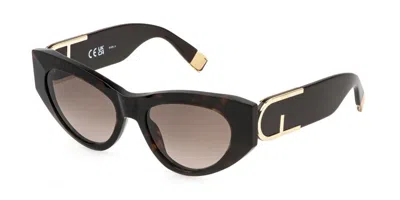 Furla Sfu881 04bl Women's Sunglasses Tortoiseshell Size 54 In Black
