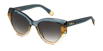 Furla Sfu886v 07ng Occhiali Da Sole Verdi Per Donna In Multi