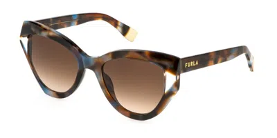 Furla Sfu886v 09uv Occhiali Da Sole Tartarugatishell Per Donna In Multi