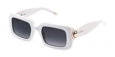 Furla Sfu980 03gf Occhiali Da Sole Bianchi Per Uomo In Gray