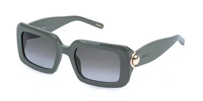 Furla Sfu980 06s9 Occhiali Da Sole Verdi Per Uomo In Gray