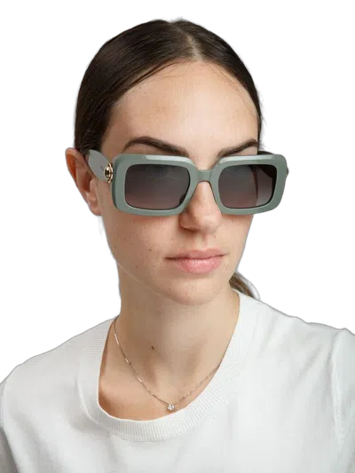 Furla Sfu980 Rectangular Acetate Sunglasses In Green