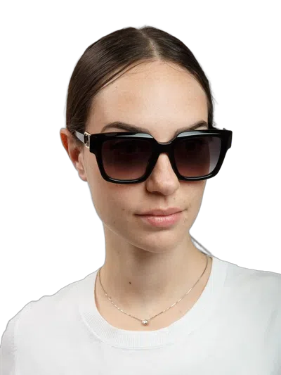 Furla Sfu981 Glossy Black Acetate Sunglasses