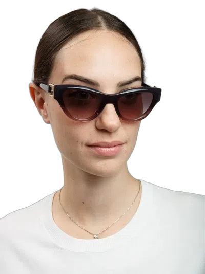 Furla Sfu982 Glossy Gradient Purple Acetate Sunglasses In Black