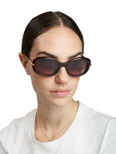 Furla Sfu984 Oversized Acetate Sunglasses In Burgundy